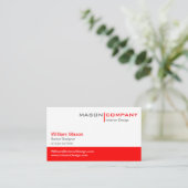 Red & White Corporate Business Card (Standing Front)
