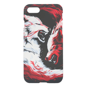 Red White Cosmic Wolf Warrior iPhone SE/8/7 Case
