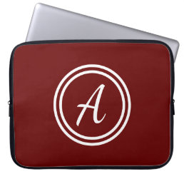 Red &amp; White Custom Monogram Laptop Sleeve