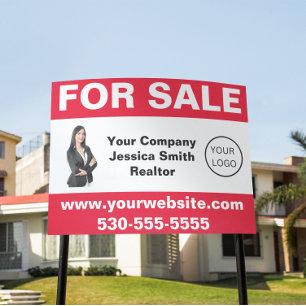 Red White Custom Real Estate For Sale Signage