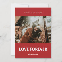 Red & White Customizable Photo and Texts Flat Card