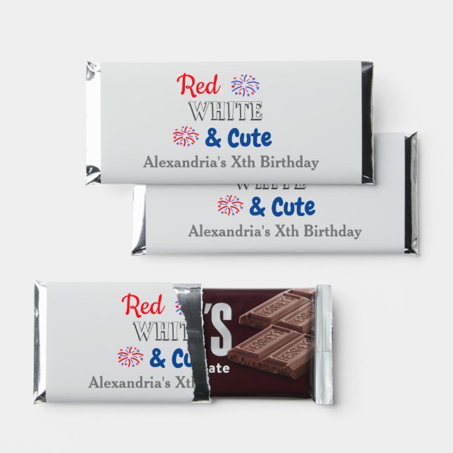 Red White & Cute 4th of July Hershey Bar Favors (Front)