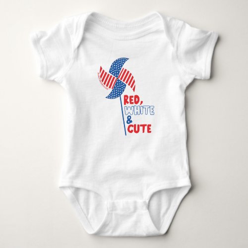 Red White  Cute Baby Bodysuit