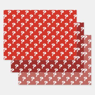 Red & White Cute Gift Wrapper (Question Mark) Wrapping Paper Sheets