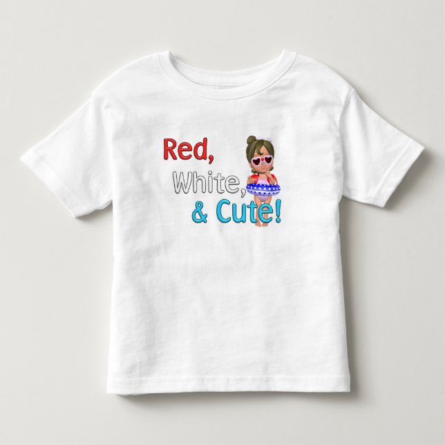 Red, White & Cute! Toddler T-shirt (Front)