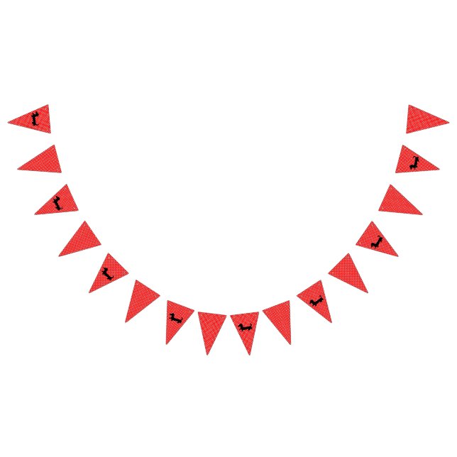 Red & White Dachshund Bunting Party Banner (All)