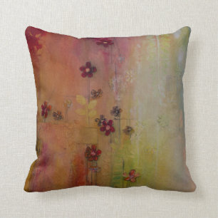 Red & White Daisies Pillow