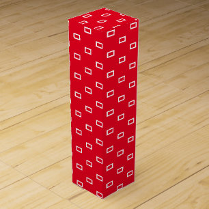 Red white dash lines stripes pattern gift wine box