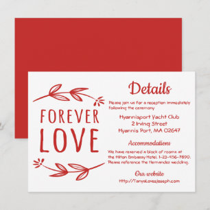 Red & White Details Laurel Leaf Wedding Party Invitation