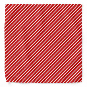 Red & White Diagonal Stripes Christmas Pattern Bandana