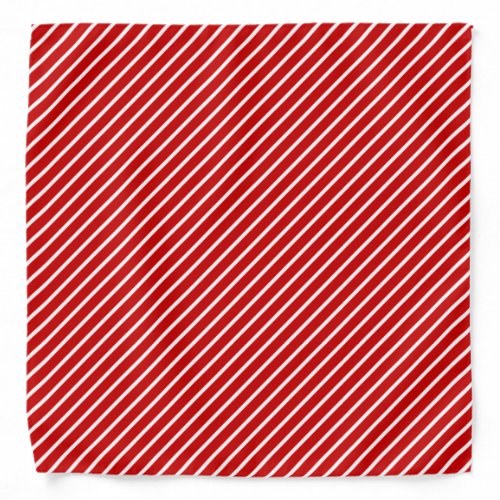 Red  White Diagonal Stripes Christmas Pattern Bandana