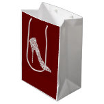 Red White Diamond High Heel Wedding  Medium Gift Bag