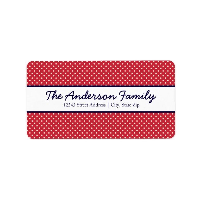 Red & White Dots - Address Labels (Front)
