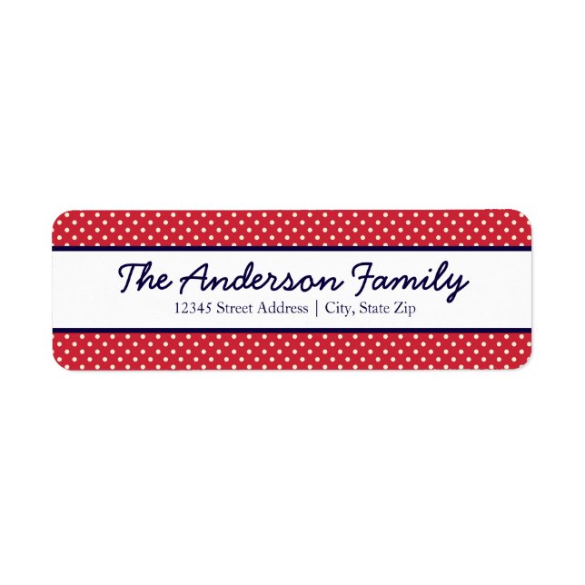 Red & White Dots - Return Address Labels (Front)