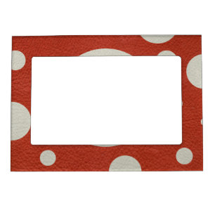 Red & White Dots & Spots Magnetic Photo Frame