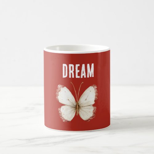 Red White Dream Butterfly Coffee Mug