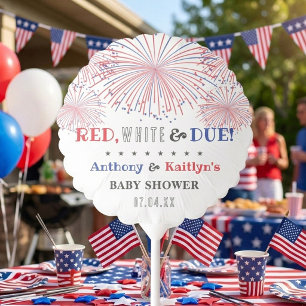 Red, White & Due! 4th Of July Baby Shower Balloon