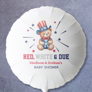 Red White & Due 4th Of July Baby Shower Balloon
