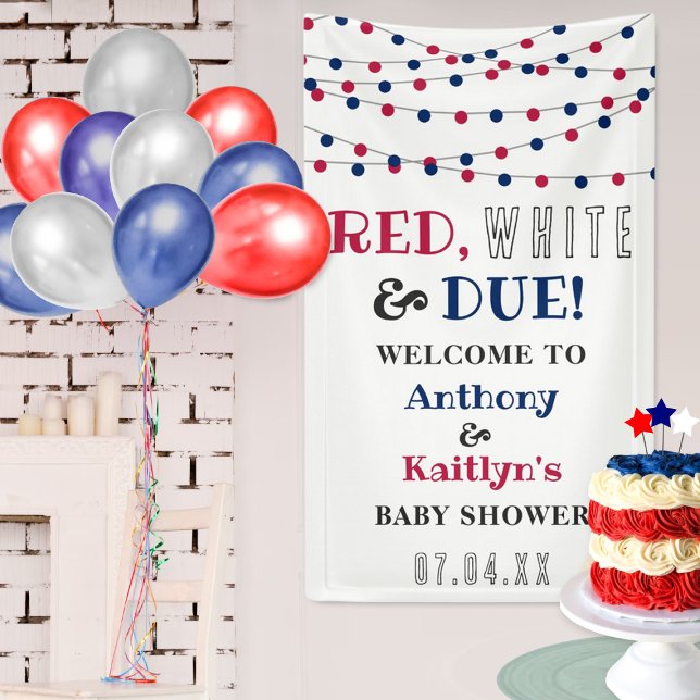 Red, White & Due! 4th Of July Baby Shower Banner (Creator Uploaded)