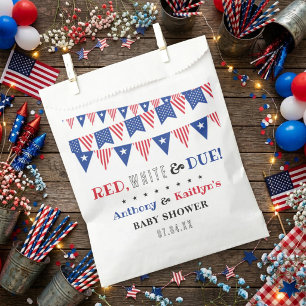 Red, White & Due! 4th Of July Baby Shower Favor Bag