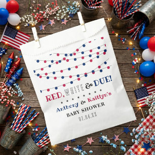 Red, White & Due! 4th Of July Baby Shower Favor Bag