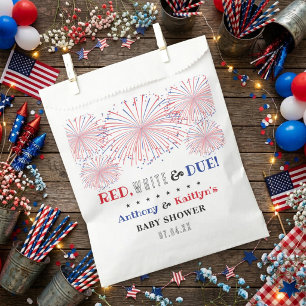 Red, White & Due! 4th Of July Baby Shower Favor Bag