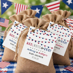 Red, White & Due! 4th Of July Baby Shower Favor Tags