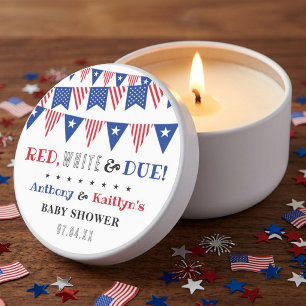 Red, White & Due! 4th Of July Baby Shower Mini Candle Favors