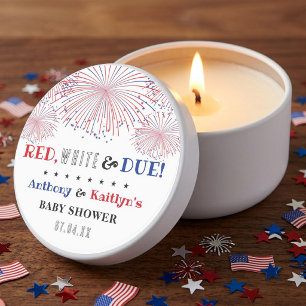 Red, White & Due! 4th Of July Baby Shower Mini Candle Favors