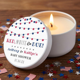 Red, White & Due! 4th Of July Baby Shower Mini Candle Favors