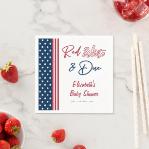 Red White & Due 4th of July Baby Shower Napkins