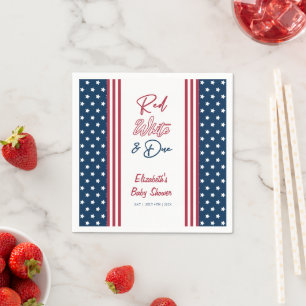 Red White & Due 4th of July Baby Shower Napkins