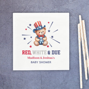Red White Due 4th Of July Baby Shower Napkins