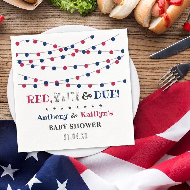 Red, White & Due! 4th Of July Baby Shower Napkins (Creator Uploaded)
