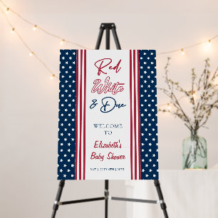 Red White & Due 4th of July Baby Shower Welcome Foam Board