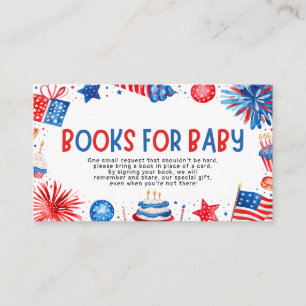 Red White & Due 4th of July Books For Baby Game Enclosure Card