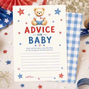 Red White & Due Advice for Baby Card