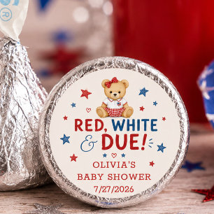 Red White Due Baby Shower Candy Kisses
