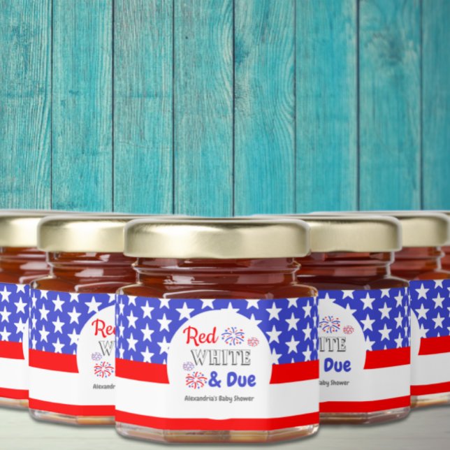 Red White & Due Baby Shower Honey Jar Favors (Creator Uploaded)