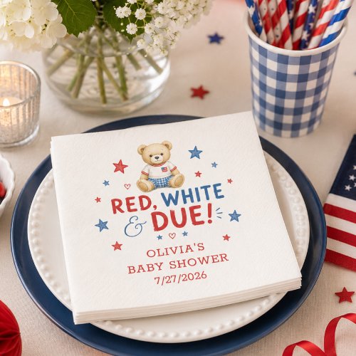 Red White & Due Baby Shower Napkins