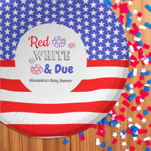 Red White & Due Baby Shower Paper Bowls