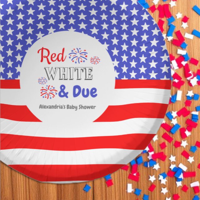 Red White & Due Baby Shower Paper Bowls (Creator Uploaded)