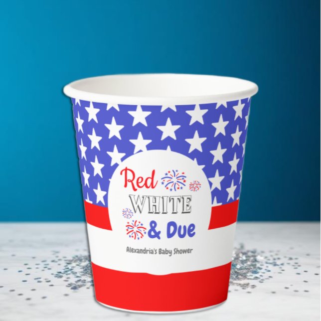 Red White & Due Baby Shower Paper Cups (Creator Uploaded)
