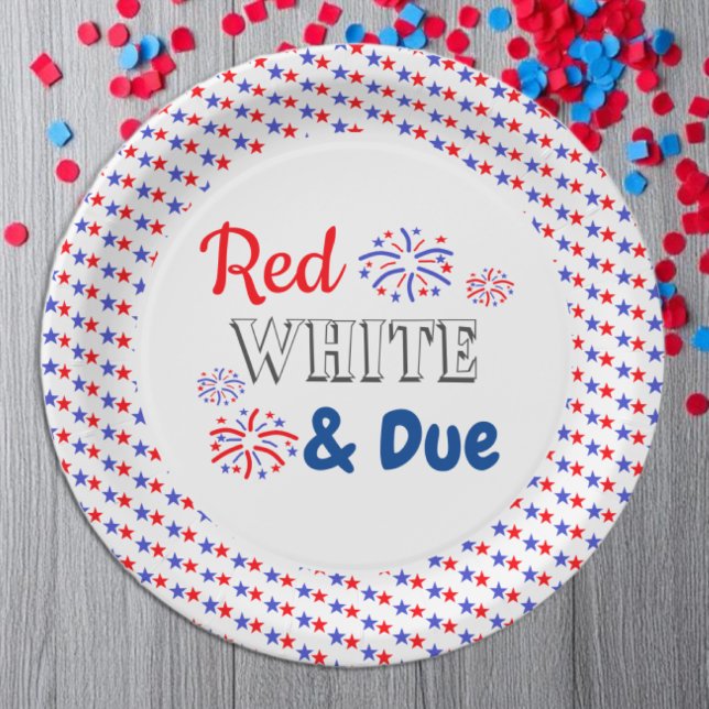 Red White & Due Baby Shower Paper Plates (Creator Uploaded)