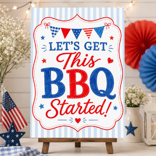 Red White & Due BBQ Sign Baby Shower