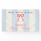 Red White & Due Blue Bow Stripes Boy Baby Shower
