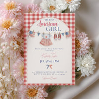 Red White & Due Bow American Girl Baby Shower