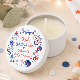 Red White Due Candle Favor Mini Candle Favors