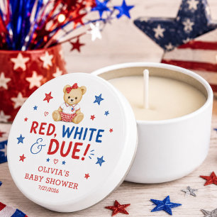 Red White Due Candle Favor Mini Candle Favors