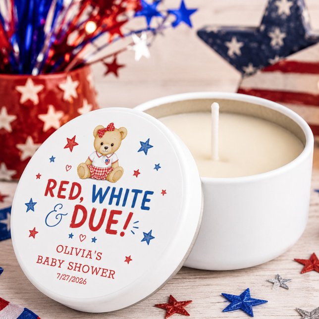 Red White Due Candle Favor Mini Candle Favors (Creator Uploaded)